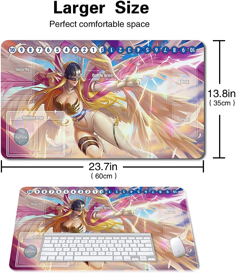 Board Game DTCG Playmat Table Mats Games Size 60X35 cm Mousepad Compatible for Digimon TCG CCG RPG (11) Stitched Edge