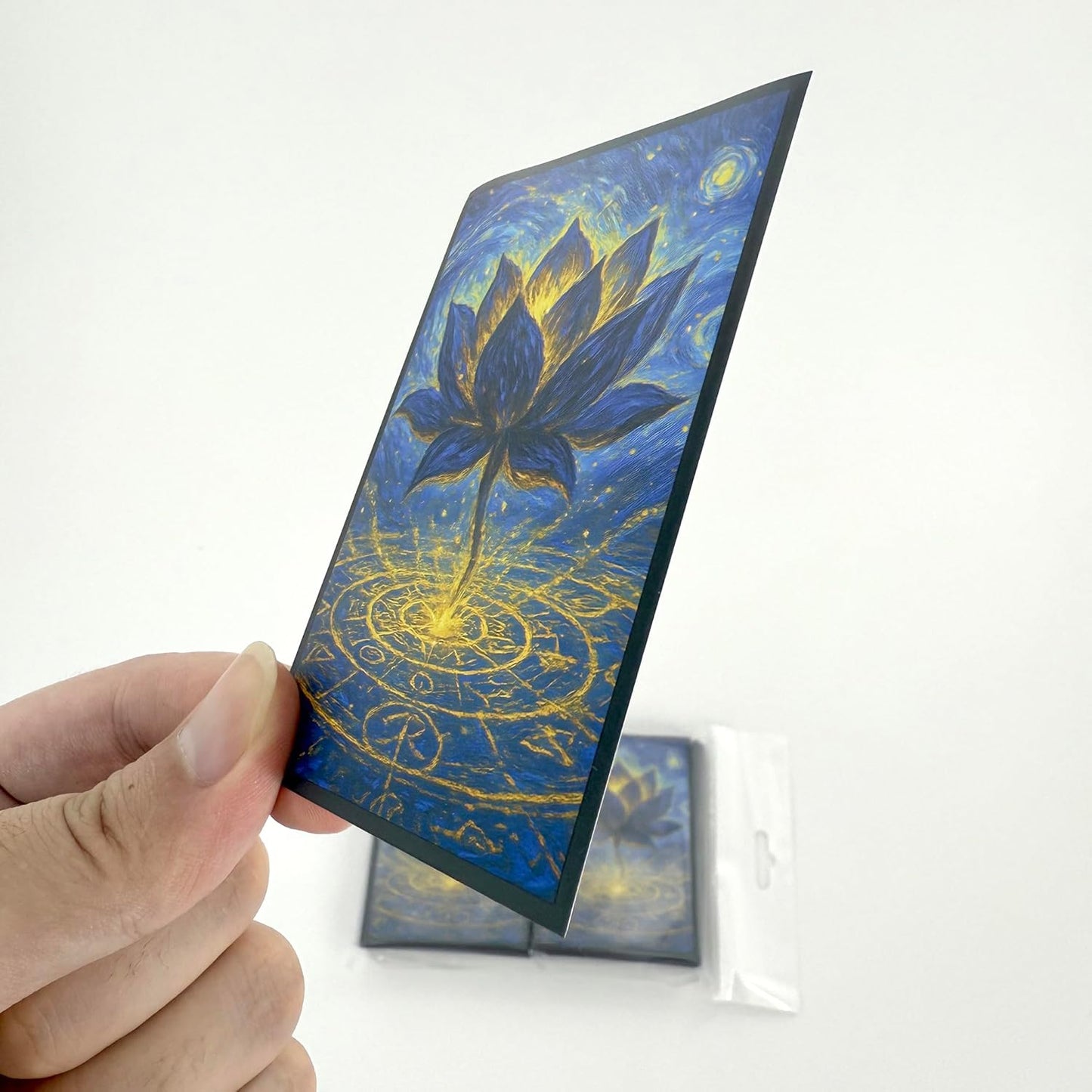 100 PCS TCG/MTG Card Sleeves, Matte Back Anti-Slip & Easy Shuffling Applicable to OCG CCG DTCG PTCG, 2.6 x 3.6 in Standard Size Cards (Summon The Black Lotus)
