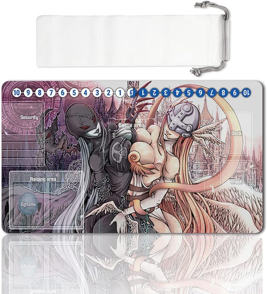 Board Game DTCG Playmat Table Mats Games Size 60X35 cm Mousepad Compatible for Digimon TCG CCG RPG (33) Stitched Edge