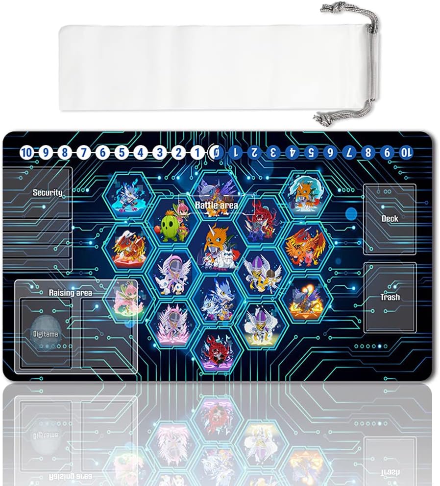 Board Game DTCG Playmat Table Mats Games Size 60X35 cm Mousepad Compatible for Digimon TCG CCG RPG (10785478) Stitched Edge