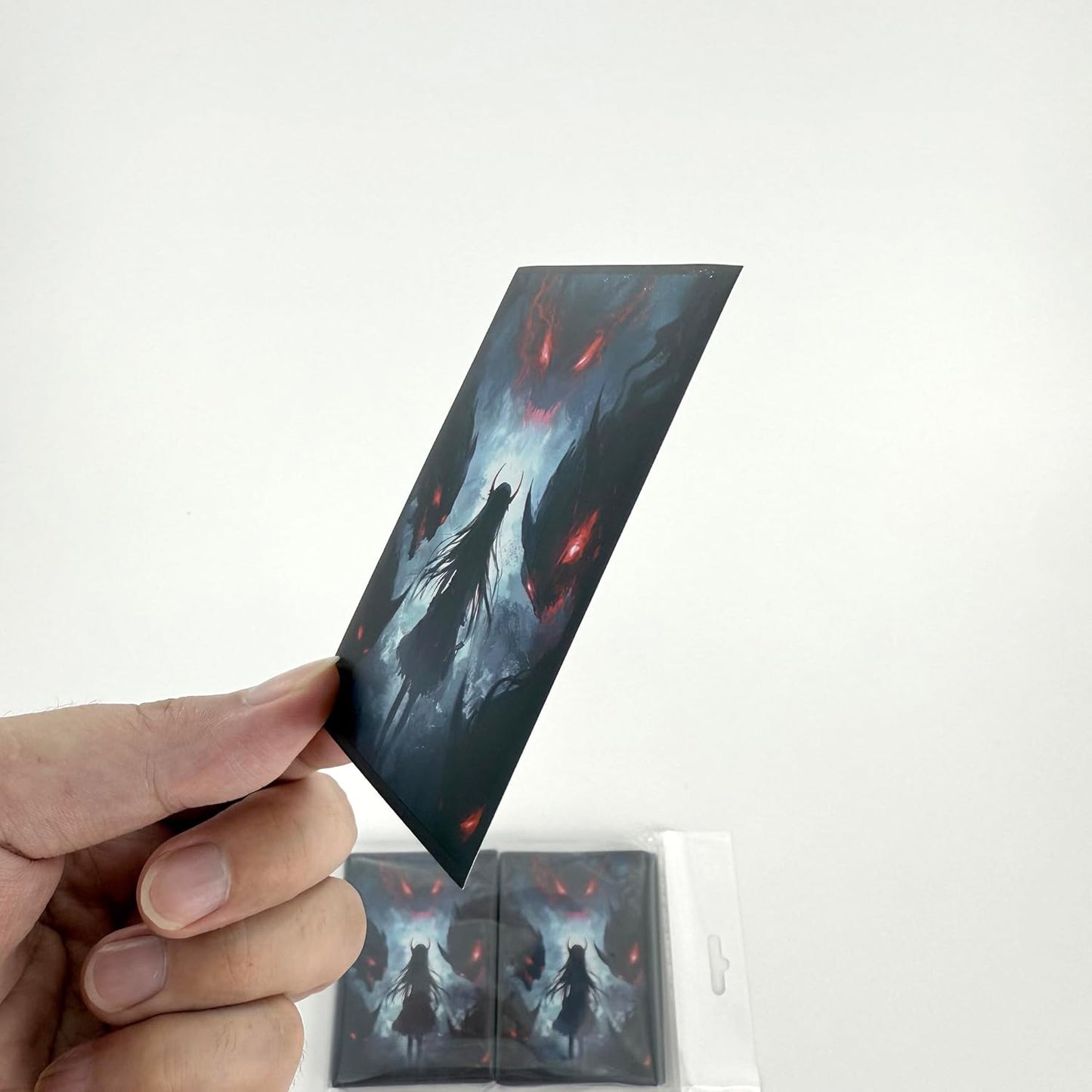 100 PCS TCG/MTG Card Sleeves, Matte Back Anti-Slip & Easy Shuffling Applicable to OCG CCG DTCG PTCG, 2.6 x 3.6 in Standard Size Cards (Demonic Holy Maiden)