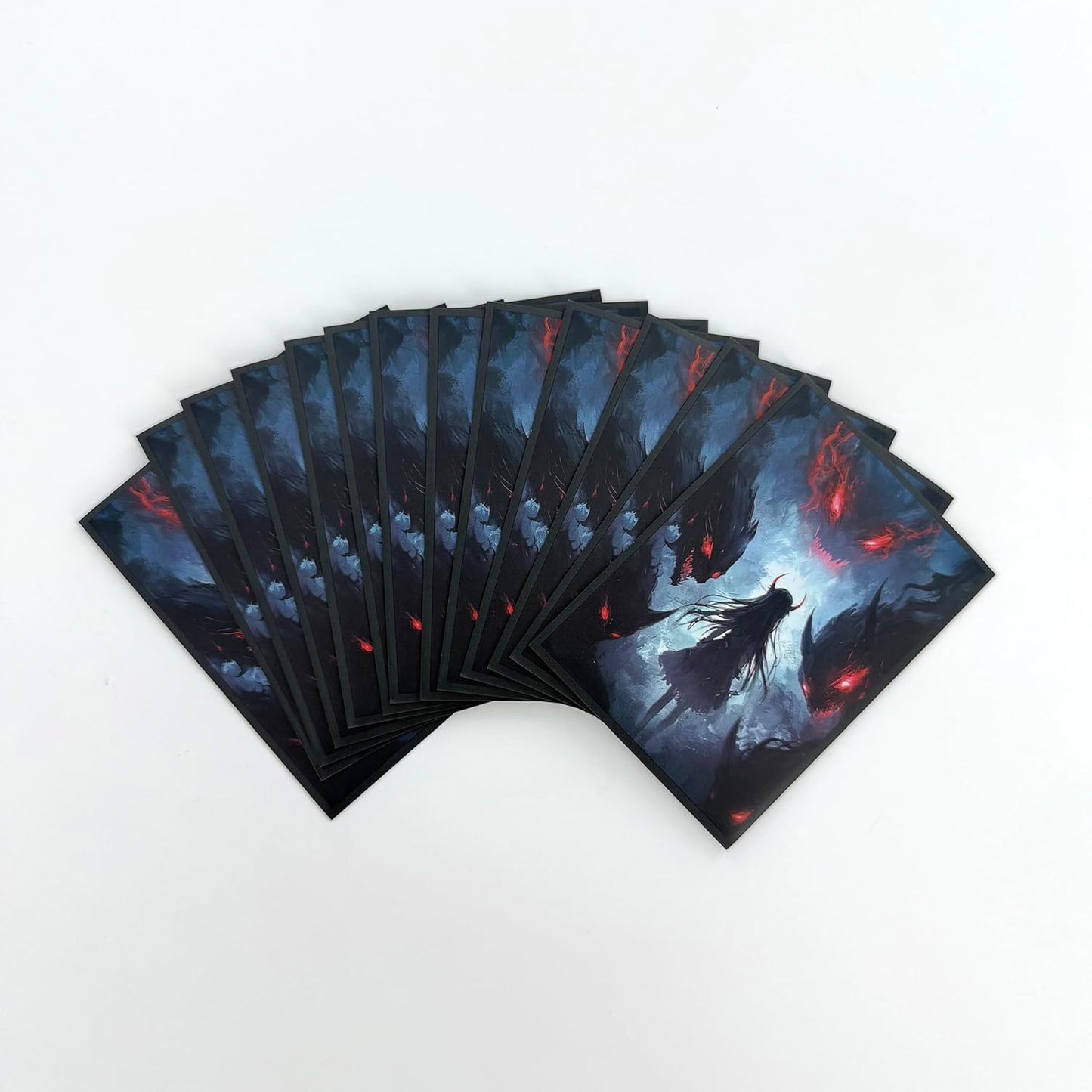 100 PCS TCG/MTG Card Sleeves, Matte Back Anti-Slip & Easy Shuffling Applicable to OCG CCG DTCG PTCG, 2.6 x 3.6 in Standard Size Cards (Demonic Holy Maiden)