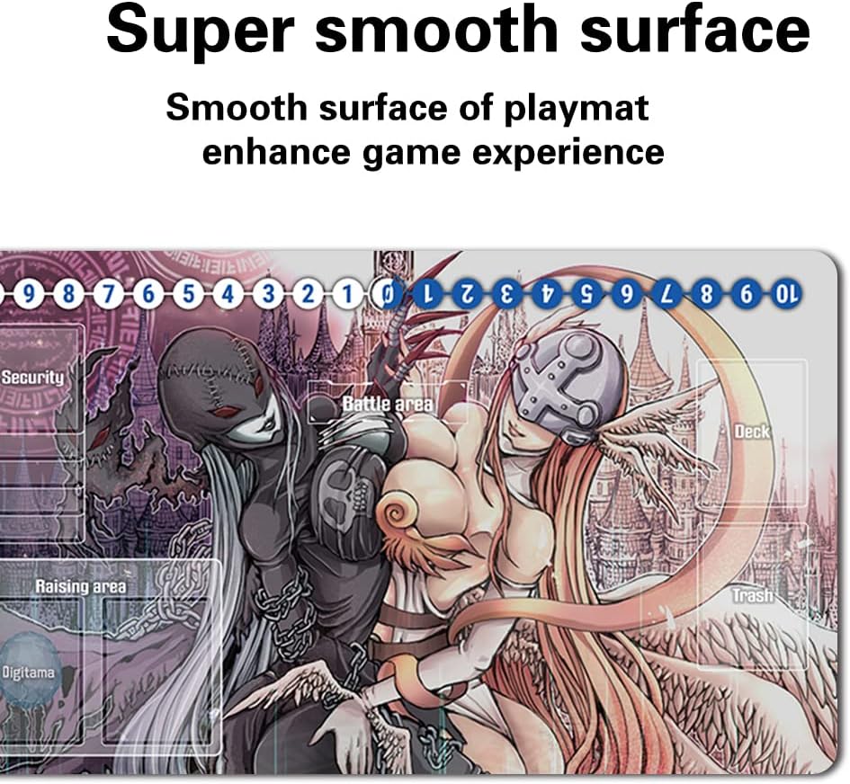 Digimon Play Mat, Digimon Playmat, Digimon Mouse Pad, Board Game Digimon, Mouse Mat, Size 60 x 35 cm, Suitable for TCG CCG MTG Digimon Stitched Edge