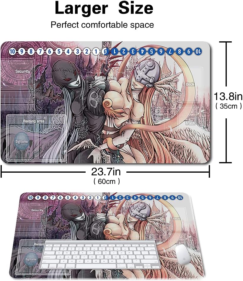 Board Game DTCG Playmat Table Mats Games Size 60X35 cm Mousepad Compatible for Digimon TCG CCG RPG (33) Stitched Edge
