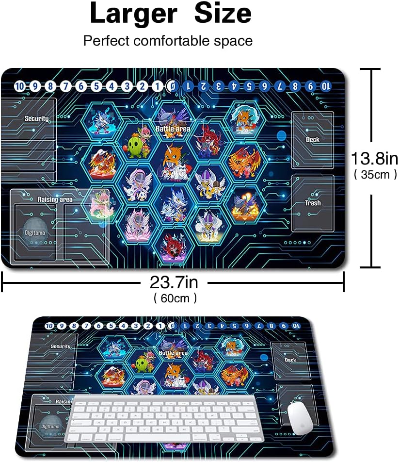 Board Game DTCG Playmat Table Mats Games Size 60X35 cm Mousepad Compatible for Digimon TCG CCG RPG (10785478) Stitched Edge