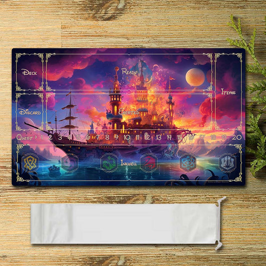 Disney Peripheral - The ship - Lorcana Playmat Size 23.6X13.7in Play mats Compatible for TCG RPG CCG Mouse Pad Desk Mats