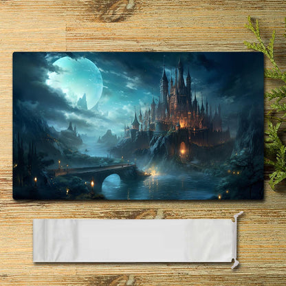 Tabulludo Ekstercentra - Dreamland Palace - Lorcana Playmat Grandeco 23.6X13.7in Ludaj matoj Kongrua por TCG RPG CCG Muskuseneto Tablaj Tatoj