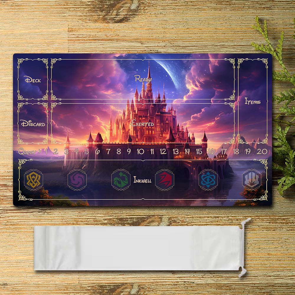 Board Game Peripheral - castle4 - Lorcana Playmat Size 23.6X13.7in Play mats Compatible for TCG RPG CCG Mouse Pad Desk Mats