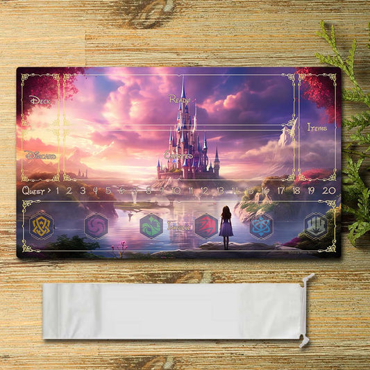 Board Game Peripheral - Purple Dream Tour - Lorcana Playmat Size 23.6X13.7in Play mats Compatible for TCG RPG CCG Mouse Pad Desk Mats