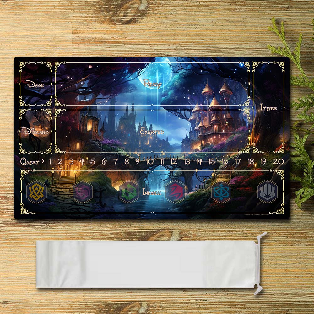 Disney Peripheral - Dream of the Forest - Lorcana Playmat Size 23.6X13.7in Play mats Compatible for TCG RPG CCG Mouse Pad Desk Mats