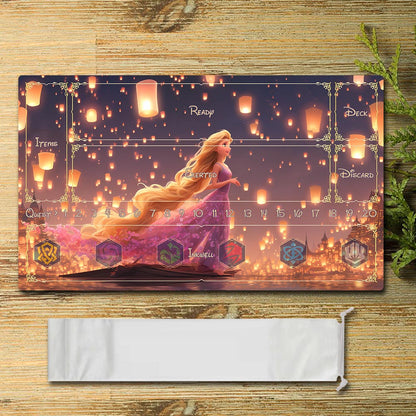 Disney Rapunzel Lorcana Playmat- DIS23- Lorcana Playmat Size 23.6X13.7in Play mats Compatible for TCG RPG CCG Mouse Pad Desk Mats