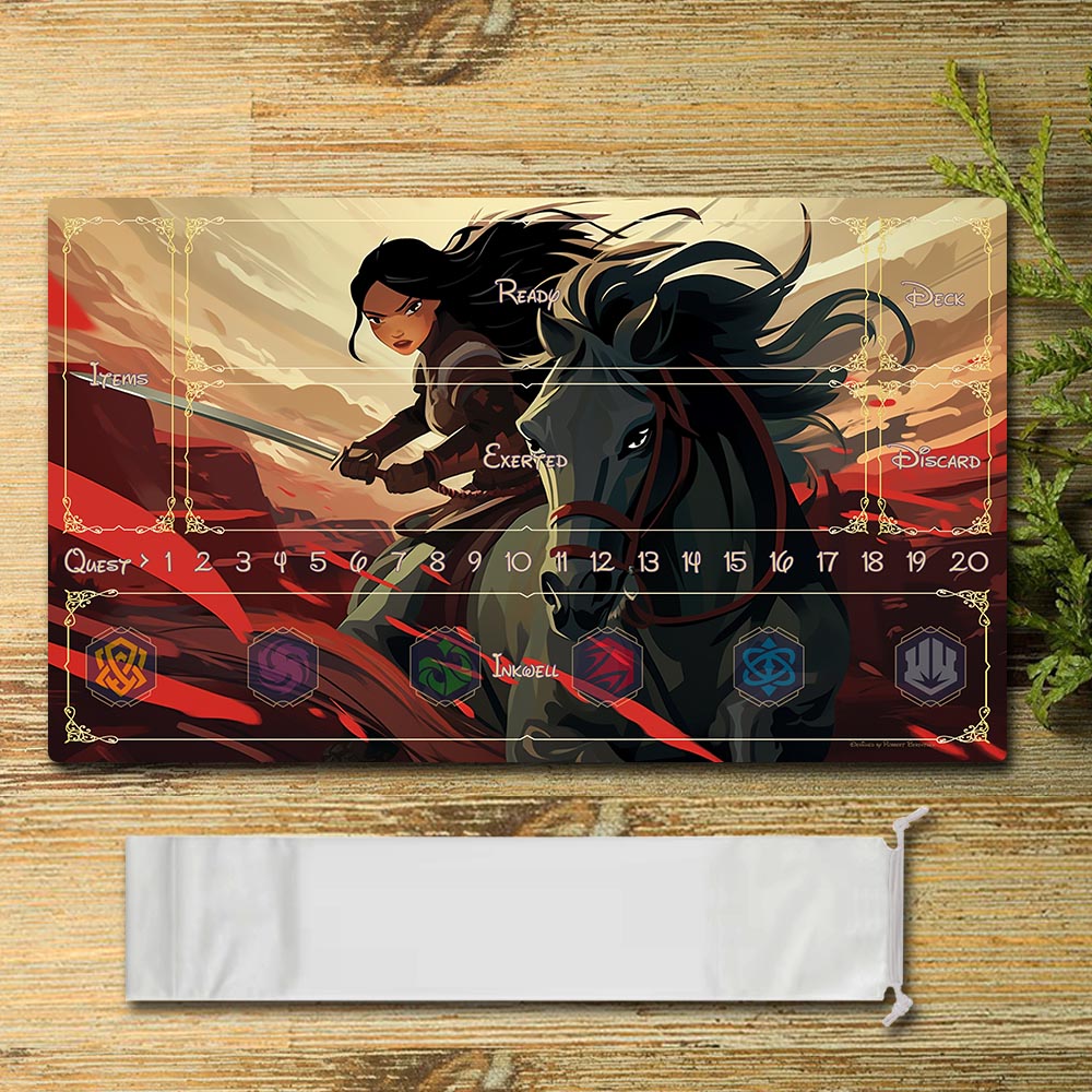 Disney Hua Mulan Lorcana Playmat- DIS9 -  Size 23.6X13.7in Play mats Compatible for TCG RPG CCG Mouse Pad Desk Mats