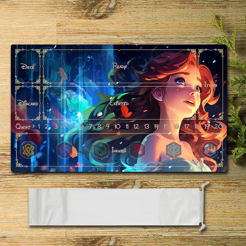 Board Game Peripheral - Princess5 - Lorcana Playmat Size 23.6X13.7in Play mats Compatible for TCG RPG CCG Mouse Pad Desk Mats