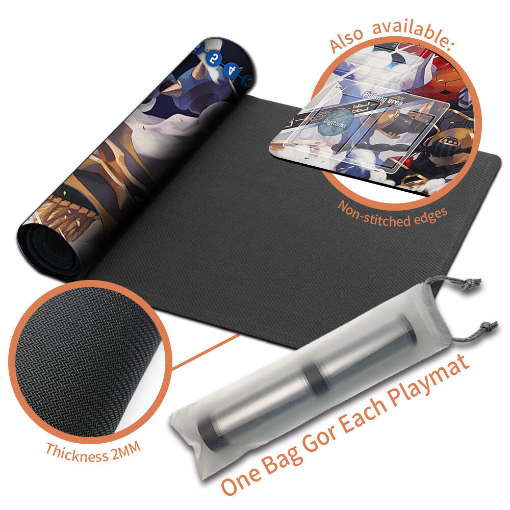 Board Game Digimon Playmat With Card Zones Magic The Gathering Playmat Stitched Edge