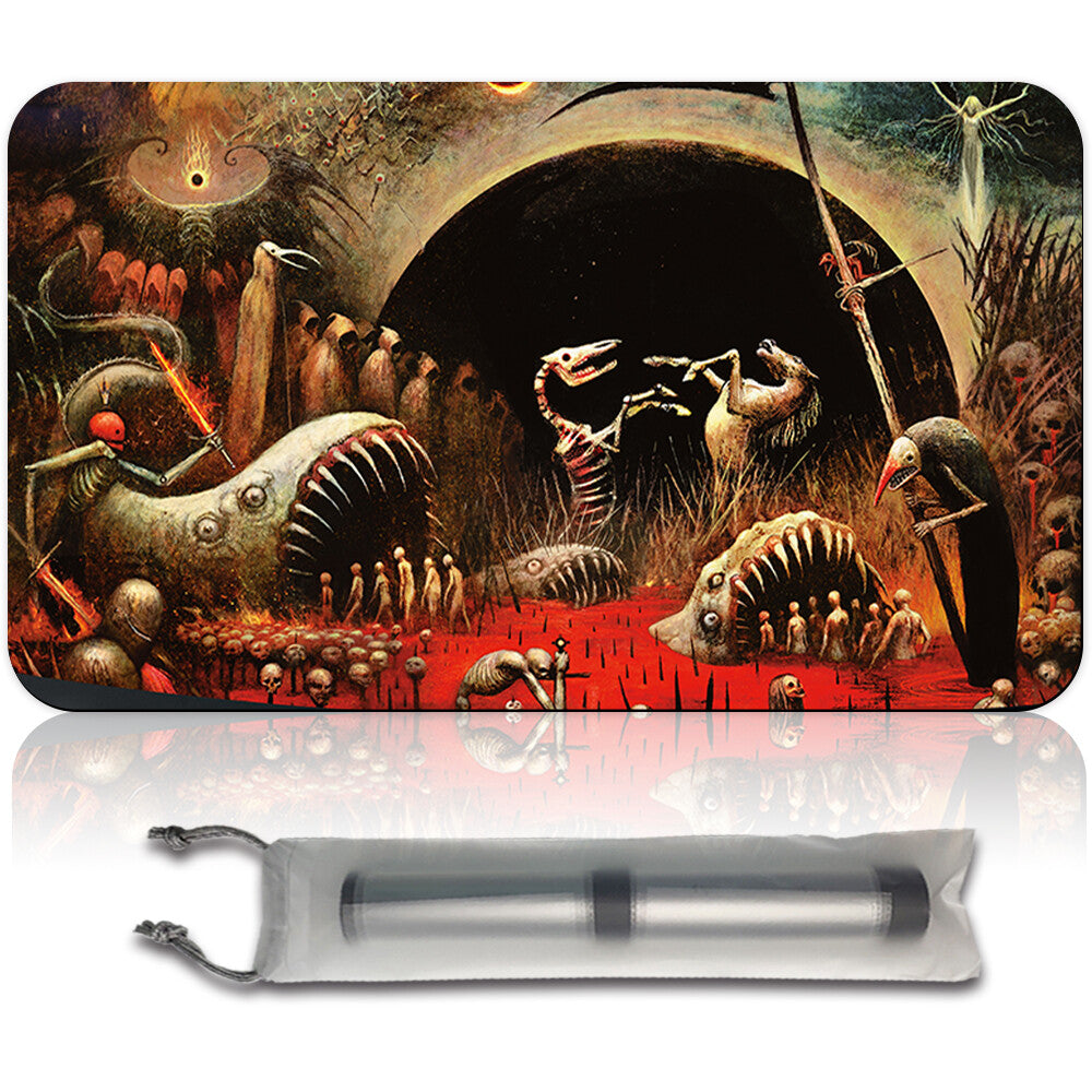 DAMNATION - Board Game MTG Playmat Magic The Gathering Playmat Size 60X35CM Stitched Edge