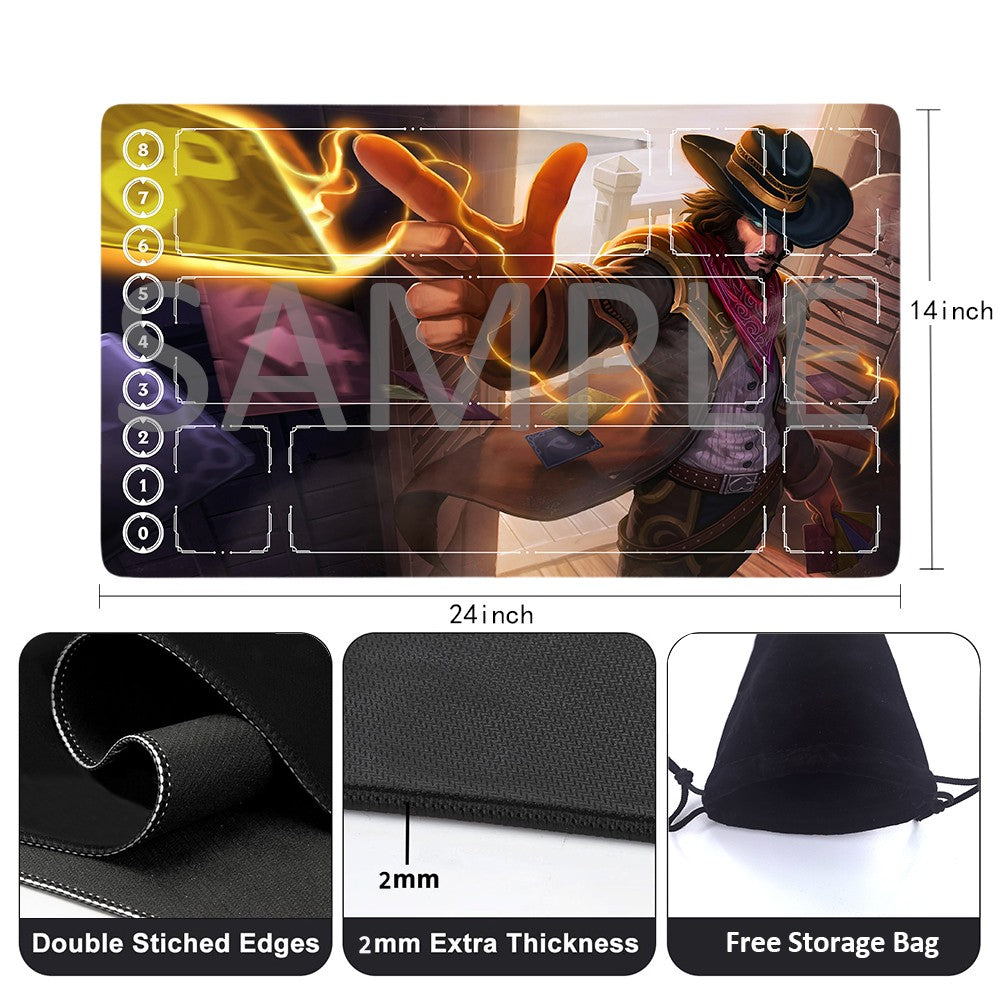 Twisted Fate - League Of Legends Riftbound Playmat 24x14 in + Free Storage Bag