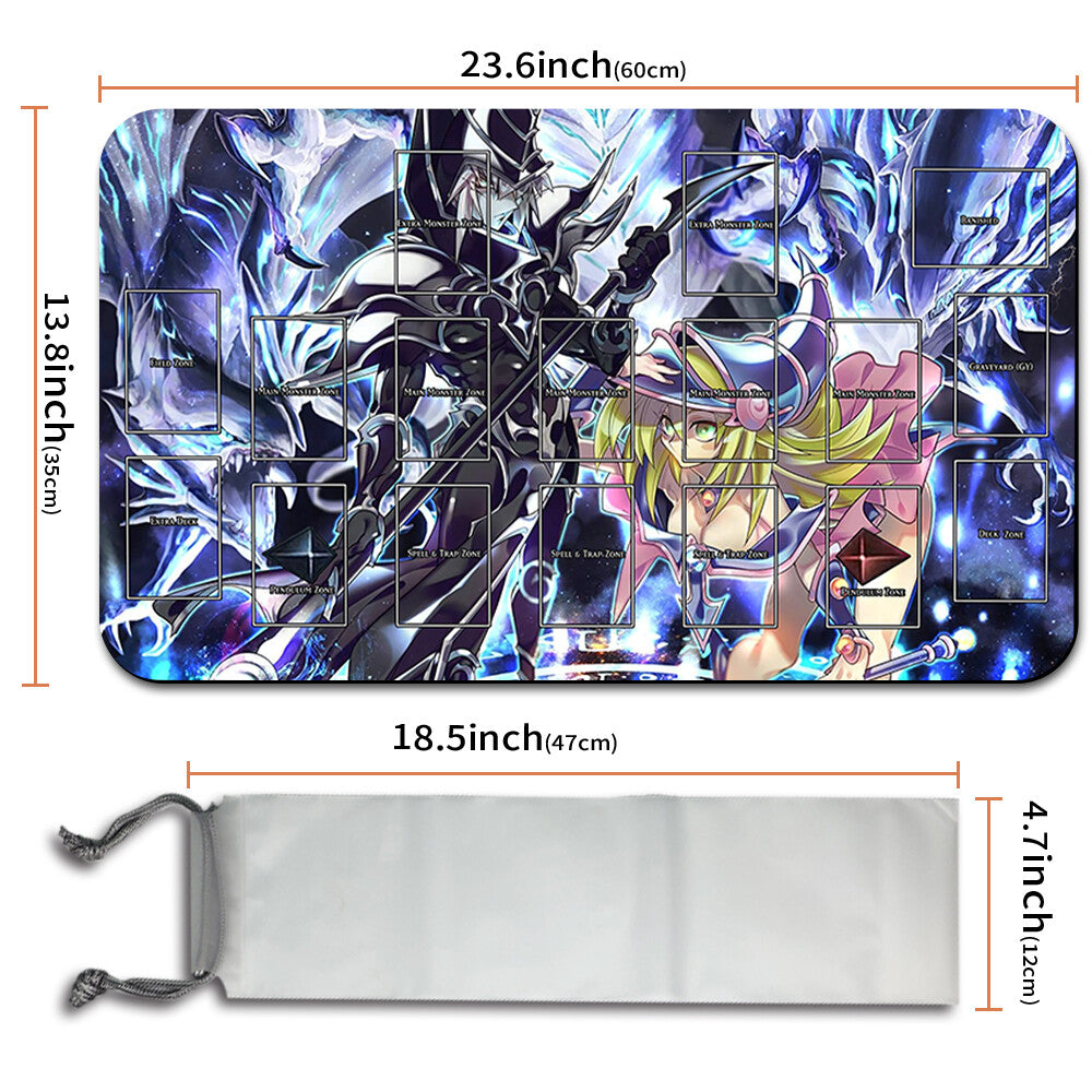 Yugioh Playmat Stitched Edge With Card Zones Yugioh Mouse pad Playmat Stitched Edge of Yugioh TCG