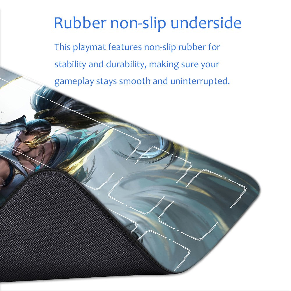 Yasuo - League Of Legends Riftbound Playmat 24x14 in + Free Storage Bag