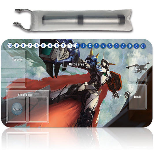 Board Game Digimon Playmat With Card Zones Mousepad Playmat of TCG CCG Stitched Edge