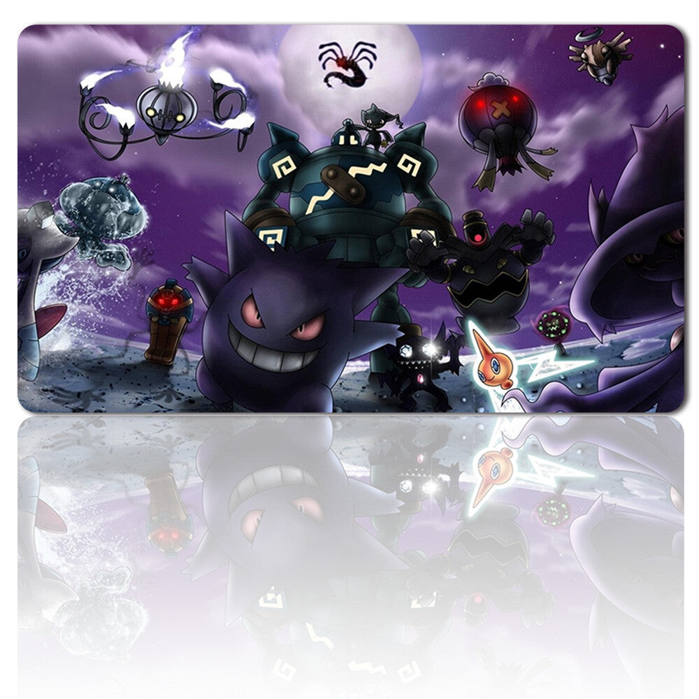 Pokemon51 - Board Game Pokemon Gengar Playmat Stitched Edge Games Mousepad Play Mat of TCG