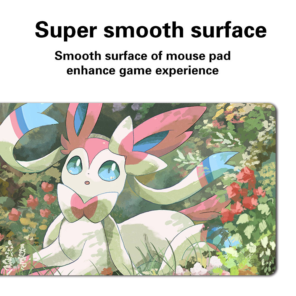 08825 - Board Game Pokemon Eevee Sylveon Playmat Stitched Edge Games Mousepad Play Mat of TCG