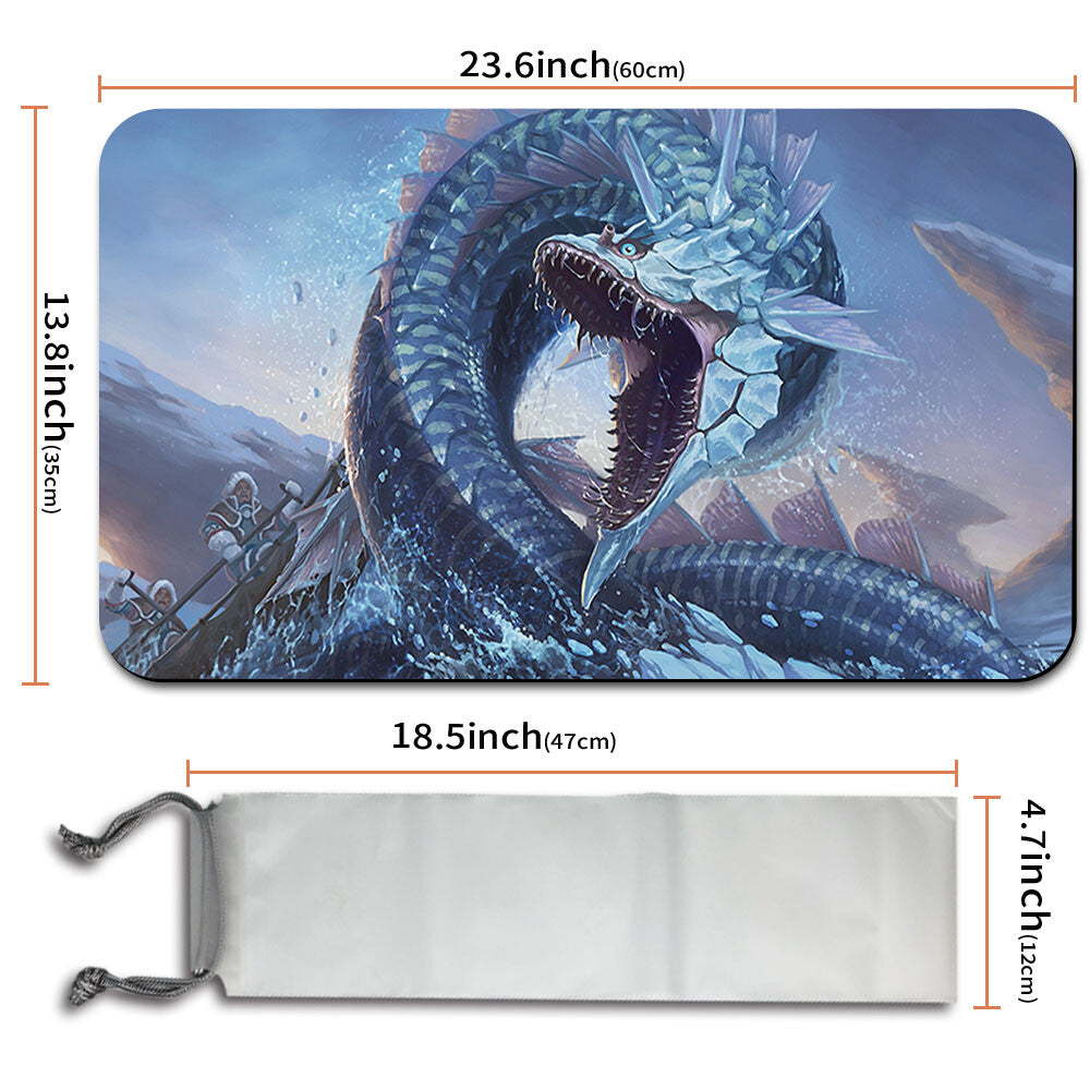 ICERIDGE SERPENT - Magic The Gathering MTG Playmat TCG CCG MTG Playmat Stitched Edge