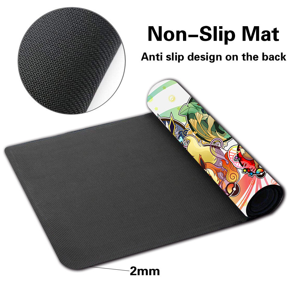 Eeveelutions - Board Game Pokemon Eevee Playmat Stitched Edge Games Mousepad Play Mat of TCG