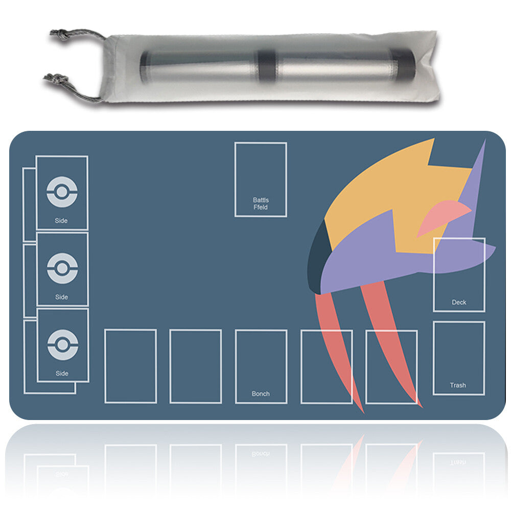 NEW Pokemon Playmat Stitched Edge with Card Zones Free Bag Rubber Playmat Stitched Edge Compatible Pokemon