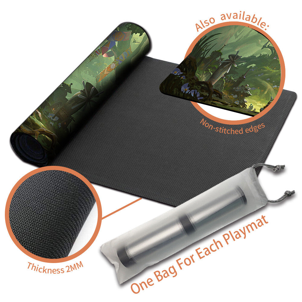 Three Tree City - Magic The Gathering MTG Playmat TCG CCG MTG Playmat Stitched Edge