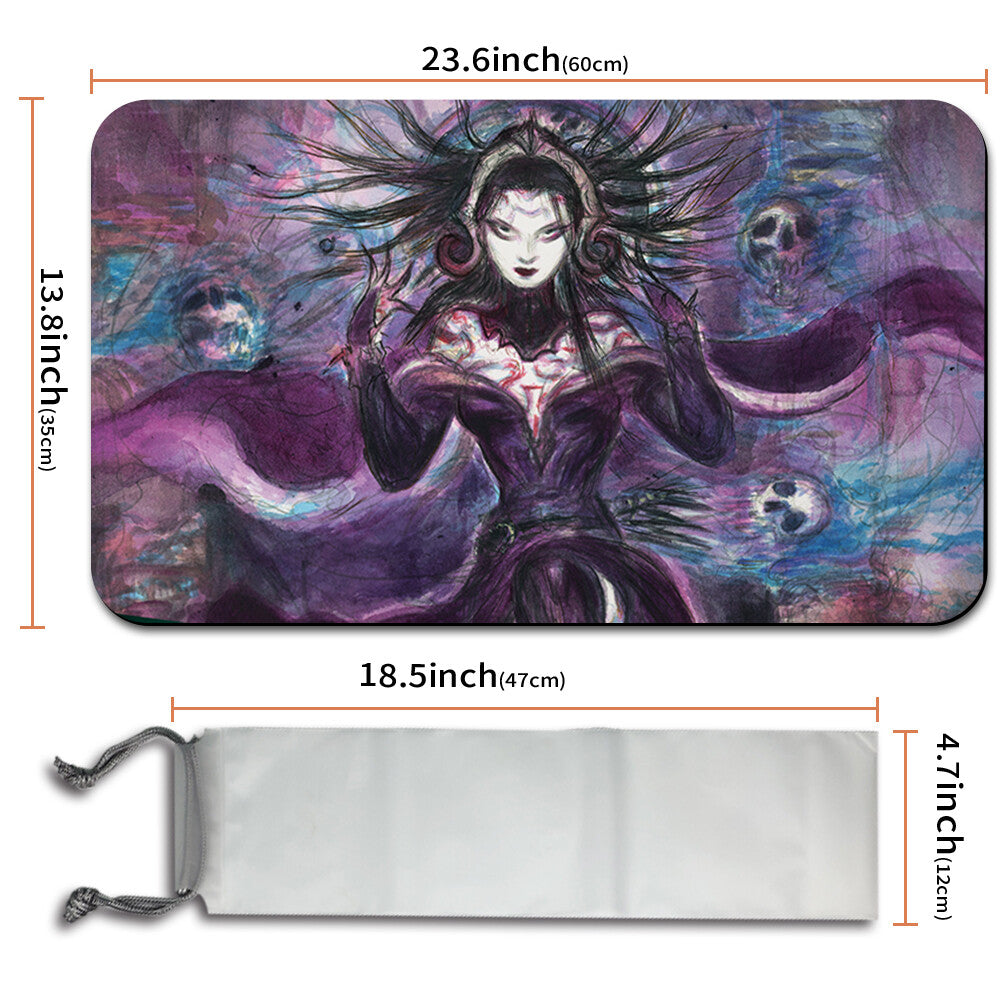 LILIANA, DREADHORDE GENERAL- Board Game MTG Playmat Magic The Gathering Playmat Stitched Edge