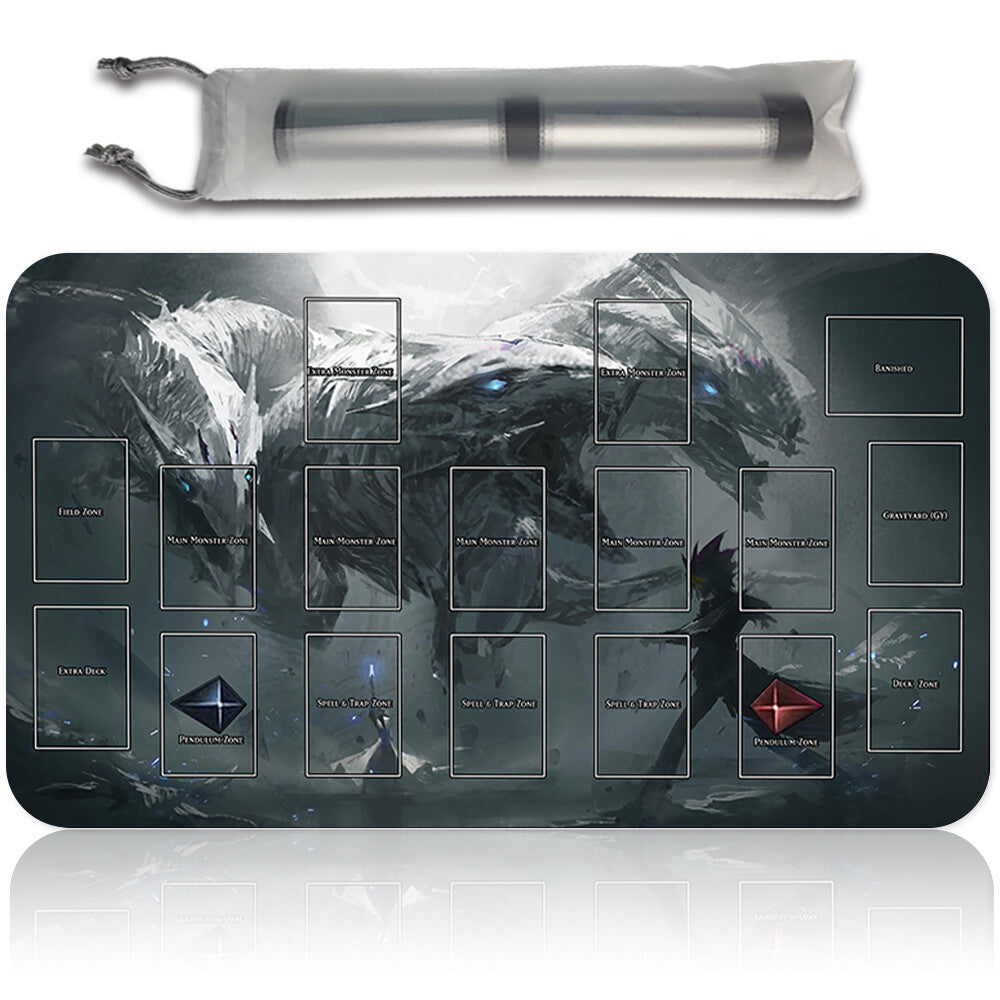 Yugioh Playmat Stitched Edge With Card Zones Yugioh Mouse pad Playmat Stitched Edge of Yugioh TCG