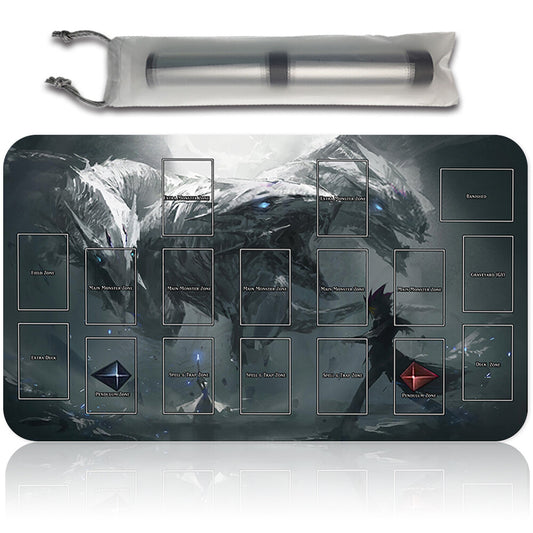 Yugioh Playmat Stitched Edge With Card Zones Yugioh Mouse pad Playmat Stitched Edge of Yugioh TCG