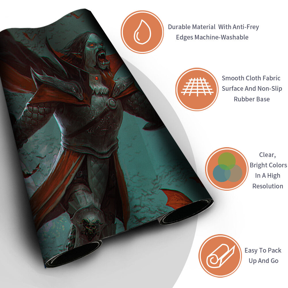 DRACULA, LORD OF BATS -Board Game MTG Playmat Magic The Gathering Playmat Stitched Edge