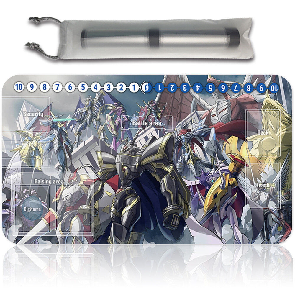 Board Game Digimon Playmat With Card Zones Mousepad Playmat of TCG CCG Stitched Edge