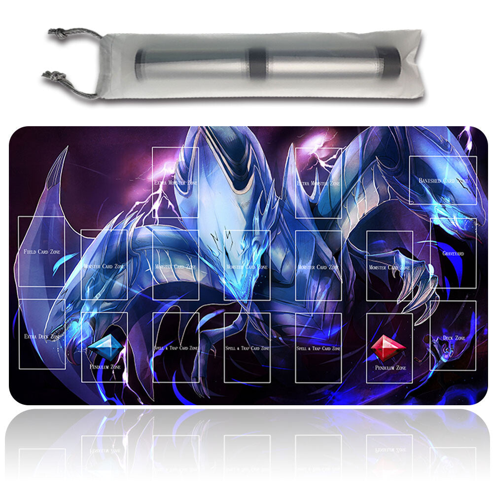 Yugioh Playmat Stitched Edge With Card Zones Yugioh Mouse pad Playmat Stitched Edge of Yugioh TCG | d7m7xyg