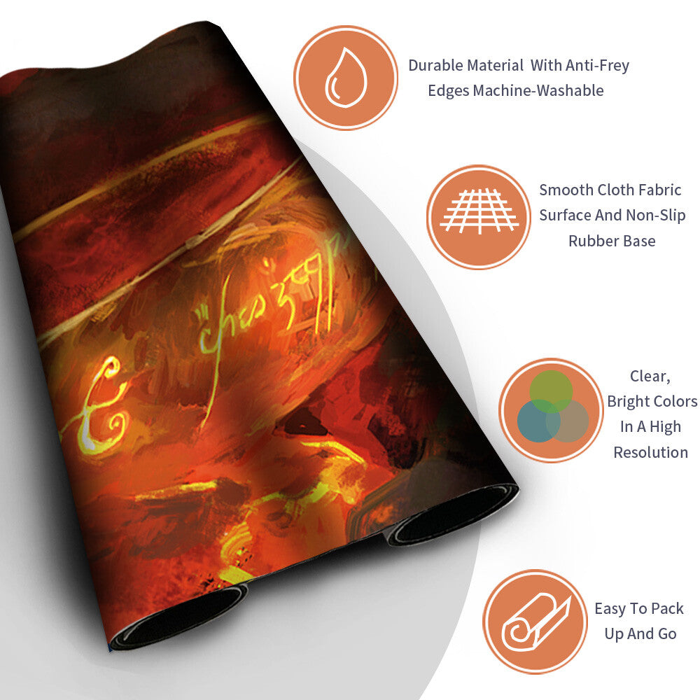 FIERY INSCRIPTION - Magic The Gathering MTG Playmat TCG CCG MTG Playmat Stitched Edge