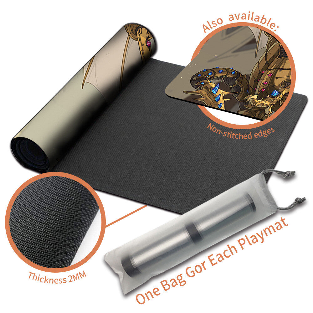 GLEAMING GEARDRAKE - Magic The Gathering MTG Playmat TCG CCG MTG Playmat Stitched Edge