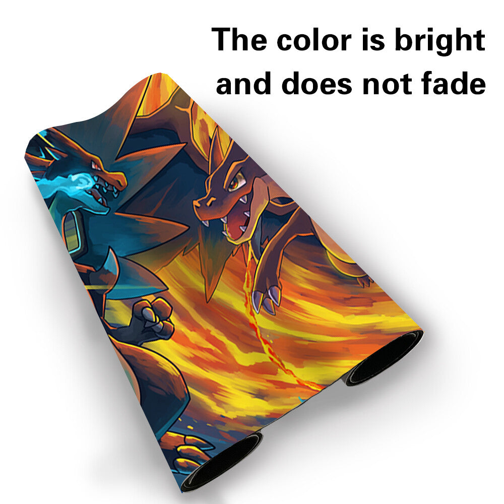 Board Game Pokemon Mega Charizard Playmat Stitched Edge Games Mousepad Play Mat of TCG-4lkg6p
