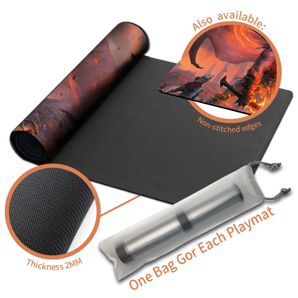 DEMONIC RUCKUS - Magic The Gathering MTG Playmat TCG CCG MTG Playmat Stitched Edge