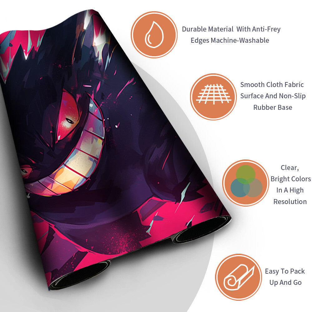 New Pokemon Gengar Playmat Stitched Edge with Free Bag | Pokemon TCG Playmat Stitched Edge | 1359085