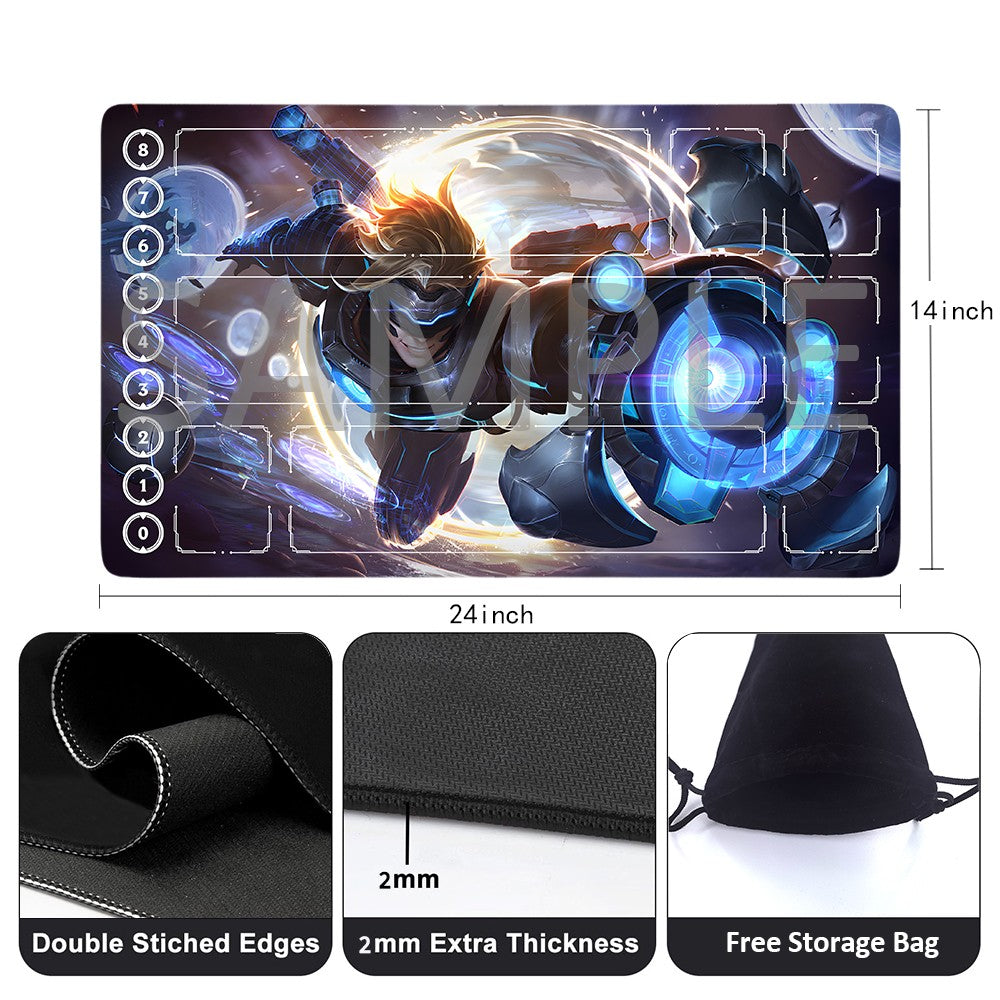 Ezreal - League Of Legends Riftbound Playmat 24x14 in + Free Storage Bag