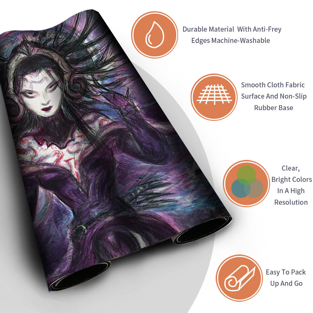 LILIANA, DREADHORDE GENERAL- Board Game MTG Playmat Magic The Gathering Playmat Stitched Edge