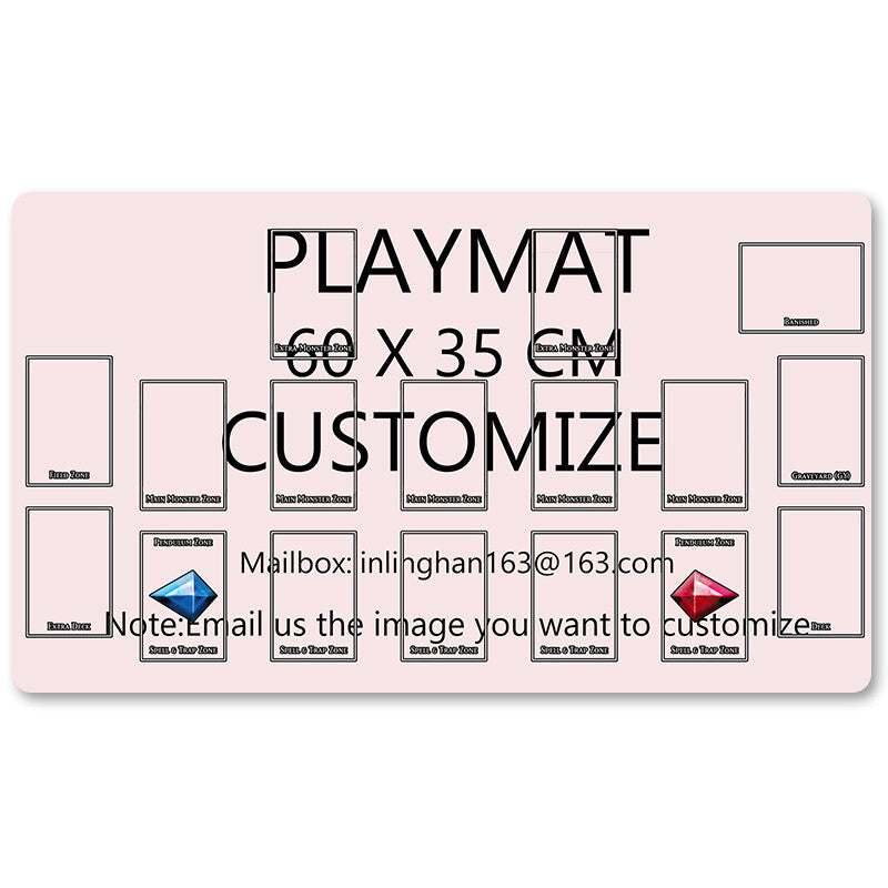 Board Game TCG Playmat Custom Picture With Card Zones Trading Card Game Playmat Stitched Edge