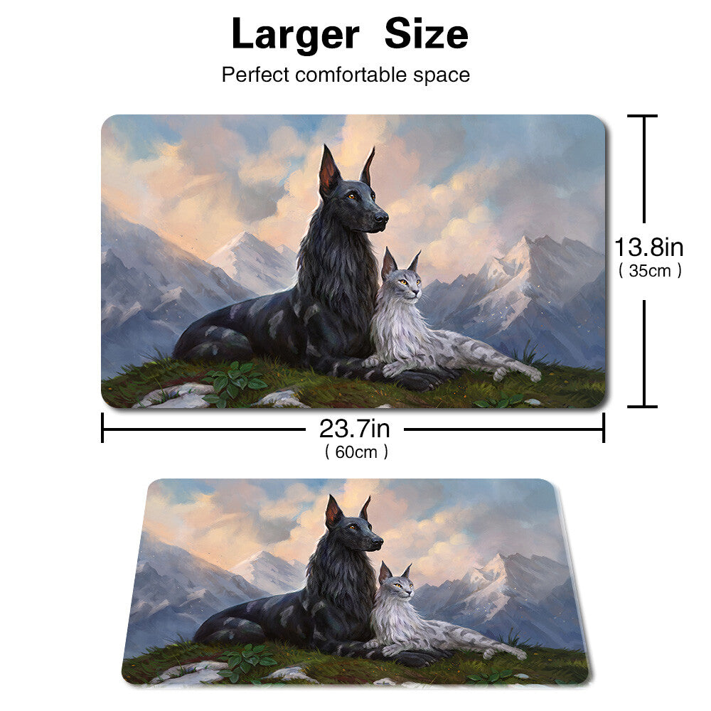 RIN AND SERI, INSEPARABLE- Board Game MTG Playmat Games Mousepad Play Mat of TCG Stitched Edge