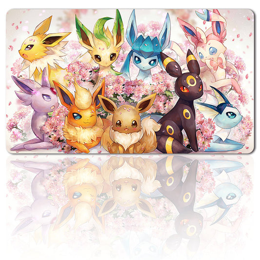 469283 - Board Game Pokemon Eevee Playmat Stitched Edge Games Mousepad Play Mat of TCG
