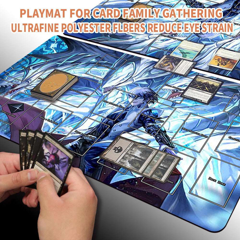 Yugioh Playmat Stitched Edge With Card Zones Yugioh Mouse pad Playmat Stitched Edge of Yugioh TCG