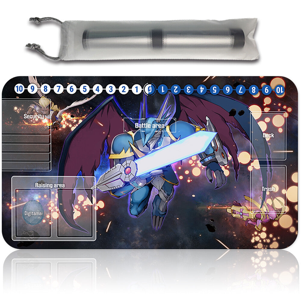 Board Game Digimon Playmat With Card Zones Mousepad Playmat of TCG CCG Stitched Edge