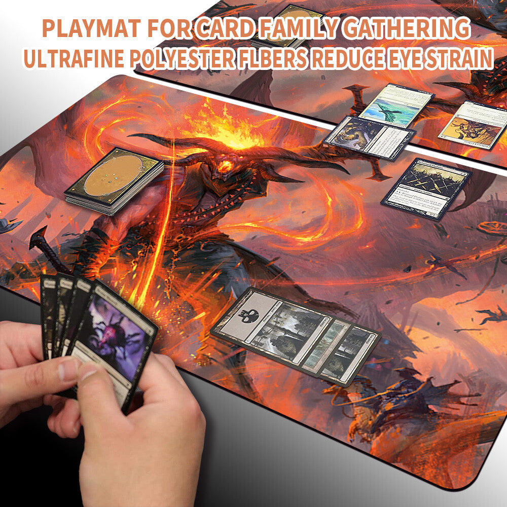 DEMONIC RUCKUS - Magic The Gathering MTG Playmat TCG CCG MTG Playmat Stitched Edge