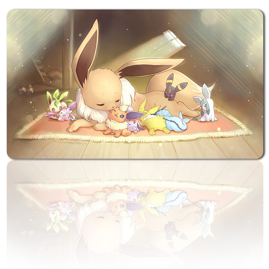 613932 - Board Game Pokemon Eevee Playmat Stitched Edge Games Mousepad Play Mat of TCG CCG