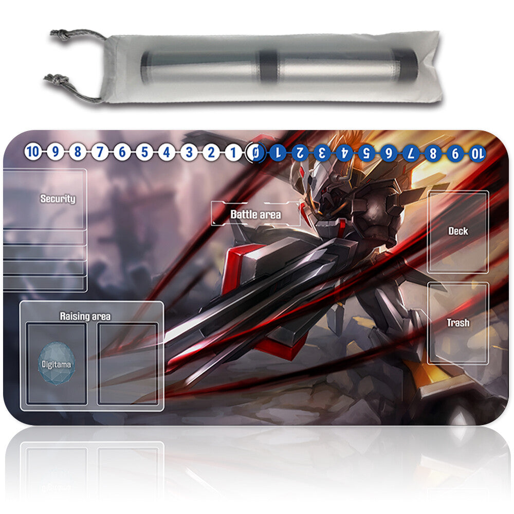 Board Game Digimon Playmat With Card Zones Mousepad Playmat of TCG CCG Stitched Edge
